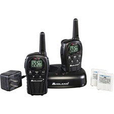 Midland LXT500VP3 Two-way Radio 22 Radio Channels - 22 GMRS/FRS - Upto 126720 ft - Auto Squelch, Keypad Lock, Silent Operation - Water Resistant - Black - 2 / Each