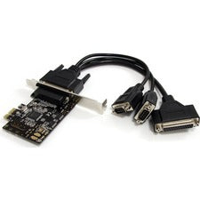 StarTech.com 2S1P PCI Express Serial Parallel Combo Card with Breakout Cable Low-profile Plug-in Card - 16C450, 16C550 UART - SPP, EPP, ECP - PCI Express x1 - PC, Mac - 1 x Number of Parallel Ports External - 2 x Number of Serial Ports External - 1 - TAA