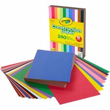 Crayola Construction Paper Craft Project, School Project, Art - 1.60" Height x 9" Width x 12" Length - Assorted - 240 / Pack