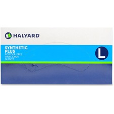 Halyard Synthetic Plus PF Vinyl Exam Gloves 9.50" Glove Length - Polymer Coating - Large Size - For Right/Left Hand - Clear - Latex-free, Non-sterile - 100 / Box