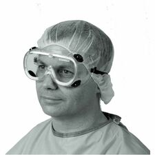 Medline Standard Fluid-Protection Lab Goggles Recommended for: Eye, Laboratory - Large - Fluid Protection - Elastic - Clear - Vented, Impact Resistant, Latex-free - 1 Each
