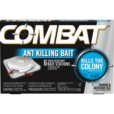 Combat Bait Stations Ant Killer Kills Ants - 0.21 oz - Black, Silver - 6 / Box