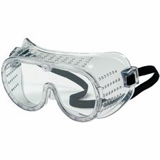 Crews Economy Safety Goggles Flying Particle, Impact, Debris, Ultraviolet Protection - Polyvinyl Chloride (PVC) - Clear - 1 Each