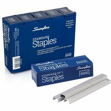 Swingline Staples Standard - 1/4" - for Paper - Chisel Point, Durable - 5000 Per Cartridge - 5000/Box - 5 / Pack
