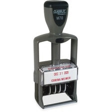Xstamper ClassiX Self-inking Plastic Date Stamp Date Stamp - 0.94" Impression Width x 1.63" Impression Length - 7000 Impression(s) - Assorted - Plastic, Metal - 1 Each