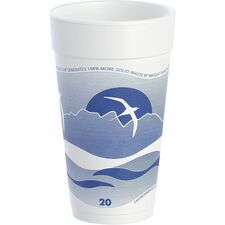 Dart J Cup 20 oz Horizon Design Foam Cups 20 fl oz - Blueberry - Foam - Coffee, Soft Drink, Juice, Tea, Water, Hot Drink, Cold Drink - 25/Pack - 20 / Carton