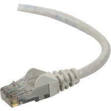 Belkin CAT6 Ethernet Patch Cable, RJ45, M/M 20 ft Category 6 Network Cable for Network Device - First End: 1 x RJ-45 Network - Male - Second End: 1 x RJ-45 Network - Male - Patch Cable - Gold Plated Connector - Gold Plated Contact - Gray - 1 Each