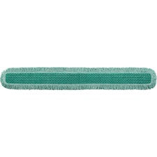 Rubbermaid Commercial HYGEN 60" Microfiber Dust Mop Looped Ends, Hook & Loop Backing, Durable, Launderable - Green - 1 Each