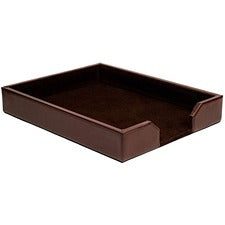 Dacasso Bonded Leather Letter Tray 2" Height x 10.25" Width x 13.50" Length - Desktop - Dark Brown - Leather - 1 Each