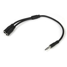 StarTech.com Slim Stereo Splitter Cable - 3.5mm Male to 2x 3.5mm Female 7.87" Mini-phone Audio Cable for Audio Device, Headphone, Speaker, Cellular Phone, iPhone, iPad, iPod - First End: 1 x Mini-phone Stereo Audio - Male - Second End: 2 x Mini-phone Ster
