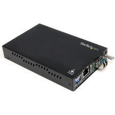 StarTech.com Fiber Media Converter Gigabit 1000Mbps MM Fibre LC 550m 1 x Network (RJ-45) - 1 x LC Ports - DuplexLC Port - Multi-mode - 850 nm Fiber - Gigabit Ethernet - 1000Base-T, 1000Base-SX/LX - 0.55 km - AC Adapter - Rack-mountable, Desktop - TAA Comp
