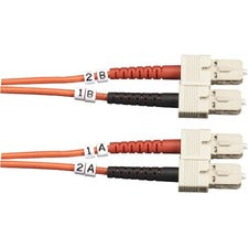 Black Box Fiber Optic Duplex Patch Network Cable 32.80 ft Fiber Optic Network Cable for Transceiver, Switch, Server, Network Device - First End: 2 x SC Network - Male - Second End: 2 x SC Network - Male - 10 Gbit/s - Patch Cable - OFNR - Orange - 1 Each