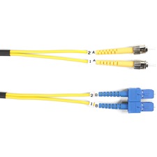 Black Box Fiber Optic Duplex Patch Network Cable 3.20 ft Fiber Optic Network Cable for Transceiver, Switch, Server, Network Device - First End: 2 x ST Network - Male - Second End: 2 x SC Network - Male - 10 Gbit/s - Patch Cable - OFNR - 9/125 µm - Y