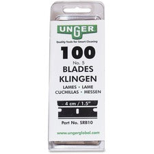 Unger Safety Scraper Replacement Blades #9 - 1.25" Length - Rust Resistant, Self-sharpening - Steel Gray - 100 / Pack
