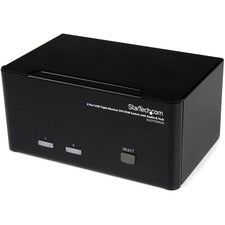 StarTech.com 2 Port Triple Monitor DVI USB KVM Switch with Audio & USB 2.0 Hub 2 Computer(s) - WUXGA - 1920 x 1200 - Rack-mountable, Desktop - TAA Compliant