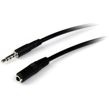 StarTech.com 1m 3.5mm 4 Position TRRS Headset Extension Cable - M/F 3.28 ft Mini-phone Audio Cable for Audio Device, Headset, Headphone, iPhone, Cellular Phone - First End: 1 x Mini-phone Audio - Male - Second End: 1 x Mini-phone Audio - Female - Extensio