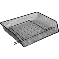 Lorell Side-loading Mesh Document Tray 3" Height x 14.25" Width x 10.75" Depth - Stackable - Powder Coated - Black - Steel - 1 Set