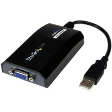 StarTech.com USB to VGA Adapter - External USB Video Graphics Card for PC and MAC- 1920x1200 1 x 4-pin USB 2.0 Type A - Male - 1 x 15-pin DB-15 Video - Female - Black - 1 Each