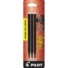 Pilot FriXion Gel Ink Pen Refills 0.70 mm , Fine Point - Black Ink - Erasable - 3 / Pack