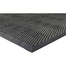 Genuine Joe Free Flow Comfort Anti-fatigue Mat 48" Length x 36" Width x 0.500" Thickness - Rubber - Black - 1 Each