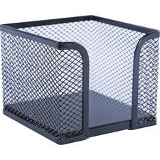 Lorell Mesh Wire Memo Holder Support 3" x 3" Media - Steel - Black - 1 Each