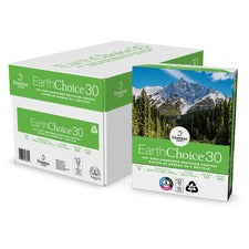 EarthChoice 30 Recycled Office Paper - White 92 Brightness - 88% Opacity - Letter - 8 1/2" x 11" - 20 lb Basis Weight - ColorLok Technology, Chlorine-free, Acid-free, Jam-free - White - 500 Sheets per Ream - 10 / Carton