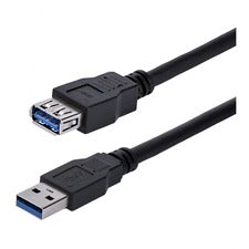 StarTech.com 1m Black SuperSpeed USB 3.0 Extension Cable A to A - M/F 3.28 ft USB Data Transfer Cable - First End: 1 x 9-pin USB 3.0 Type A - Male - Second End: 1 x 9-pin USB 3.0 Type A - Female - 5 Gbit/s - Extension Cable - Shielding - 28 AWG - Black -