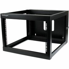 StarTech.com 6U 22in Depth Hinged Open Frame Wall Mount Server Rack For LAN Switch, Patch Panel, Server, A/V Equipment, Computer - 6U Rack Height x 19" Rack Width - Wall Mountable Open Frame - 4 Post - Black - SPCC - 109.70 lb Maximum Weight Capacity - TA