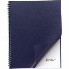 GBC Binding Presentation Covers 11.3" Height x 8.8" Width - For Letter 8 1/2" x 11" Sheet - Square - Navy - Faux Leather - 200 / Box
