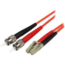StarTech.com 1m Multimode 50/125 Duplex Fiber Patch Cable LC - ST 3.28 ft Fiber Optic Network Cable for Network Device - First End: 2 x LC Network - Male - Second End: 2 x ST Network - Male - 10 Gbit/s - Patch Cable - LSZH - 50/125 µm - Orange - 1 E