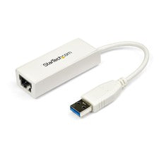 StarTech.com USB 3.0 to Gigabit Ethernet NIC Network Adapter - White USB 3.0 Type A - 1 Port(s) - 1 x Network (RJ-45) - Twisted Pair - 10/100/1000Base-T - TAA Compliant