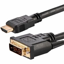 StarTech.com 6 ft HDMI to DVI-D Cable - M/M 6 ft DVI/HDMI Video Cable for Video Device, LCD TV, Projector, TV, DVD Player, HDTV Set-top Boxes, Plasma, HDTV, Set-top Box, Monitor - First End: 1 x 19-pin DVI-D Digital Video - Male - Second End: 1 x 19-pin H