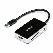 StarTech.com USB 3.0 to HDMI Adapter 1 x 9-pin Type A USB 3.0 USB Male - 1 x 19-pin HDMI Digital Audio/Video Female, 1 x 9-pin Type A USB 3.0 USB Female - 1920 x 1200 Supported - Black - 1 Each - TAA Compliant