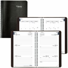 Blueline Weekly Academic Planner Julian Dates - Weekly - July 2025 to July 2026 - 1 Week Double Page Layout - 5" x 8" Sheet Size - Twin Wire - Black - Soft Cover, Tear-off - 1 Each