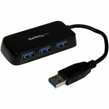 StarTech.com Portable 4 Port SuperSpeed Mini USB 3.0 Hub - Black USB - External - 4 USB Port(s) - 4 USB 3.0 Port(s) - PC, Mac