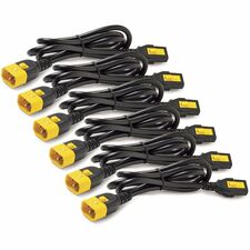 APC by Schneider Electric Power Cord Kit (6 ea), Locking, C13 to C14, 0.6m, North America For PDU - 10 A - Black - 2 ft Cord Length - IEC 60320 C14 / IEC 60320 C14 - 1 Each