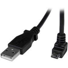 StarTech.com 2m Micro USB Cable - A to Down Angle Micro B 6.56 ft USB/USB Micro-B Data Transfer Cable for Smartphone, Digital Camera, Portable Hard Drive, Tablet PC, PC, MAC - First End: 1 x 4-pin USB 2.0 Type A - Male - Second End: 1 x 5-pin Micro USB 2.