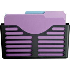 Lorell Cubicle Pocket File 30% Recycled - Black - Plastic - 1 Each