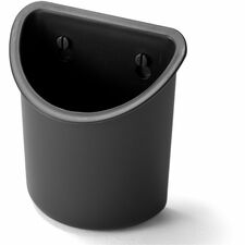 Lorell Recycled Mounting Pencil Cup Plastic - Black - 1 Each