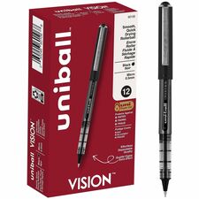 uniball™ Vision Rollerball Pens 0.5 mm Micro Pen Point - Black Ink - Pigment-based - 1 Each