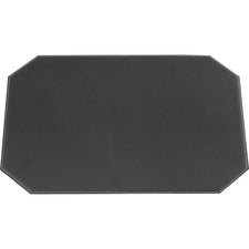 Dacasso Leatherette Cut Corner Placemat Home, Office, Conference Room - 17" Length x 12" Width x 0.170" Thickness - Rectangular - Synthetic Suede, Leatherette, Synthetic Leather - Black - 1 Each