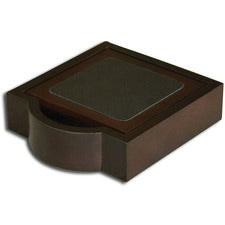 Dacasso Walnut & Leather Coaster Set 4 Coaster of 4" Length x 4" Width - Square - Black - Top Grain Leather, Walnut, Wood - 1Each