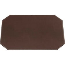 Dacasso Leatherette Cut Corner Placemat Home, Office, Conference Room - 17" Length x 12" Width - Rectangular - Synthetic Suede, Leatherette, Synthetic Leather - Brown - 1 Each