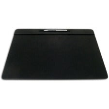 Dacasso Leatherette Top-Rail Conference Pad Rectangular - 17" Width x 14" Depth - Felt Backing - Leatherette - Black