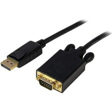 StarTech.com 15 ft DisplayPort to VGA Adapter Converter Cable - DP to VGA 1920x1200 - Black 15 ft DisplayPort/VGA Video Cable Adapter for Projector, TV, Monitor, Notebook, Video Device, HDTV, Desktop Computer, Workstation, Docking Station - First End: 1 x