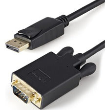 StarTech.com 3 ft DisplayPort to VGA Adapter Converter Cable - DP to VGA 1920x1200 - Black 3 ft DisplayPort/VGA Video Cable Adapter for Projector, Monitor, TV, Notebook, Video Device, PC, Audio/Video Device, Desktop Computer, Workstation, Docking Station