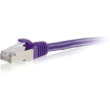 C2G 1ft Cat6 Snagless Shielded (STP) Ethernet Network Patch Cable - Purple 1 ft Category 6 Network Cable for Network Device - First End: 1 x RJ-45 Network - Male - Second End: 1 x RJ-45 Network - Male - Patch Cable - Shielding - Gold, Nickel Plated Connec