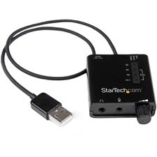 StarTech.com USB Stereo Audio Adapter External Sound Card with SPDIF Digital Audio 24 bit DAC Data Width - 5.1 Sound Channels - External - VIA VT1630A - USB 2.0 - 91 dB - 96 kHz Maximum Playback Sampling Rate