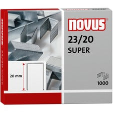 Novus 23/20 Super Heavy Duty Staples 25/32" Leg - Silver - Steel - 1000 / Carton