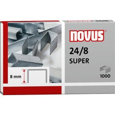 Novus 24/8 Super Premium Staples 5/16" Leg - Silver - Steel - 1000 / Carton